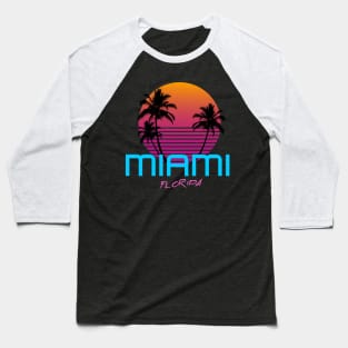 Miami Florida Retro 80's Baseball T-Shirt